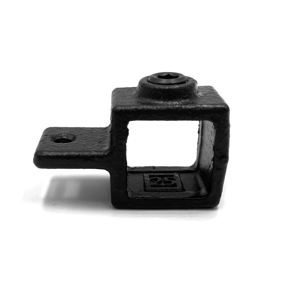 Buiskoppeling Oogdeel scharnierstuk - zwart - vierkant - 25 mm